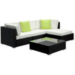 Gardeon 5-Piece Outdoor Sofa Set Wicker Couch Lounge Setting Cover - Furniture > Outdoor