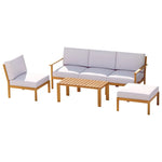 Gardeon 5-Seater Outdoor Sofa Set Wooden Lounge Setting 6PCS - Furniture > Outdoor