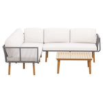 Gardeon 5-Seater Outdoor Sofa Set Wooden Lounge Setting Aluminum - Furniture > Outdoor