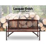 Gardeon 5FT Outdoor Garden Bench Wooden 3 Seat Chair Patio Furniture Charcoal - Furniture > Outdoor