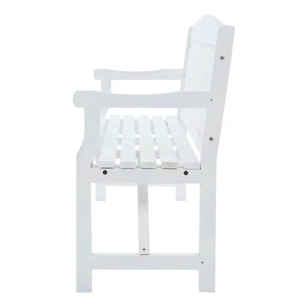 Gardeon 5FT Outdoor Garden Bench Wooden 3 Seat Chair Patio Furniture White - Furniture > Outdoor