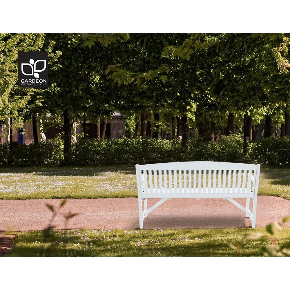 Gardeon 5FT Outdoor Garden Bench Wooden 3 Seat Chair Patio Furniture White - Furniture > Outdoor
