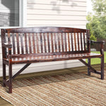 Gardeon 5FT Outdoor Garden Bench Wooden 3 Seat Chair Patio Furniture Charcoal - Furniture > Outdoor