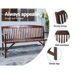 Gardeon 5FT Outdoor Garden Bench Wooden 3 Seat Chair Patio Furniture Charcoal - Furniture > Outdoor