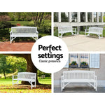 Gardeon 5FT Outdoor Garden Bench Wooden 3 Seat Chair Patio Furniture White - Furniture > Outdoor