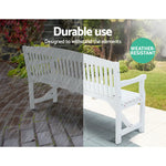 Gardeon 5FT Outdoor Garden Bench Wooden 3 Seat Chair Patio Furniture White - Furniture > Outdoor