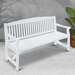 Gardeon 5FT Outdoor Garden Bench Wooden 3 Seat Chair Patio Furniture White - Furniture > Outdoor