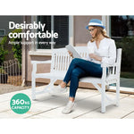 Gardeon 5FT Outdoor Garden Bench Wooden 3 Seat Chair Patio Furniture White - Furniture > Outdoor