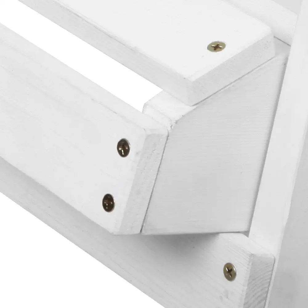 Gardeon 5PC Adirondack Outdoor Table and Chairs Wooden Sun Lounge Patio Furniture White - Furniture > Outdoor