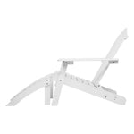 Gardeon 5PC Adirondack Outdoor Table and Chairs Wooden Sun Lounge Patio Furniture White - Furniture > Outdoor