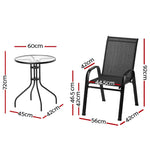 Gardeon 5PC Bistro Set Outdoor Table and Chairs Stackable Outdoor Furniture Black - Furniture > Outdoor