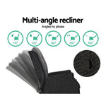 Gardeon 5PC Recliner Chairs Table Sun lounge Wicker Outdoor Furniture Adjustable Black - Furniture > Outdoor