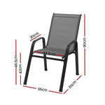Gardeon 6PC Outdoor Dining Chairs Stackable Lounge Chair Patio Furniture Grey - Furniture > Outdoor > Outdoor Chairs