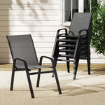 Gardeon 6PC Outdoor Dining Chairs Stackable Lounge Chair Patio Furniture Grey - Furniture > Outdoor > Outdoor Chairs