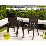 Gardeon 6PC Outdoor Dining Chairs Stackable Lounge Chair Patio Furniture Brown - Furniture > Outdoor
