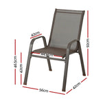 Gardeon 6PC Outdoor Dining Chairs Stackable Lounge Chair Patio Furniture Brown - Furniture > Outdoor
