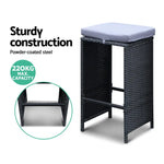 Gardeon 7-Piece Outdoor Bar Set Dining Table Stools Wicker Patio Setting - Furniture > Outdoor
