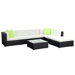 Gardeon 7-Piece Outdoor Sofa Set Wicker Couch Lounge Setting Cover - Furniture > Outdoor