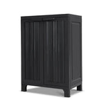 Gardeon 92cm Outdoor Storage Cabinet Box Lockable Cupboard Sheds Garage Adjustable Black - Home & Garden > Storage