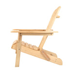 Gardeon Adirondack Outdoor Chairs Wooden Beach Chair Patio Furniture Garden Natural Set of 2 - Furniture > Outdoor >