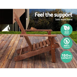 Gardeon Adirondack Outdoor Chairs Wooden Beach Chair Patio Furniture Garden Brown - Furniture > Outdoor > Outdoor Chairs