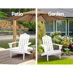 Gardeon Adirondack Outdoor Chairs Wooden Beach Chair Patio Furniture Garden White - Furniture > Outdoor