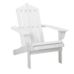 Gardeon Adirondack Outdoor Chairs Wooden Beach Chair Patio Furniture Garden White - Furniture > Outdoor
