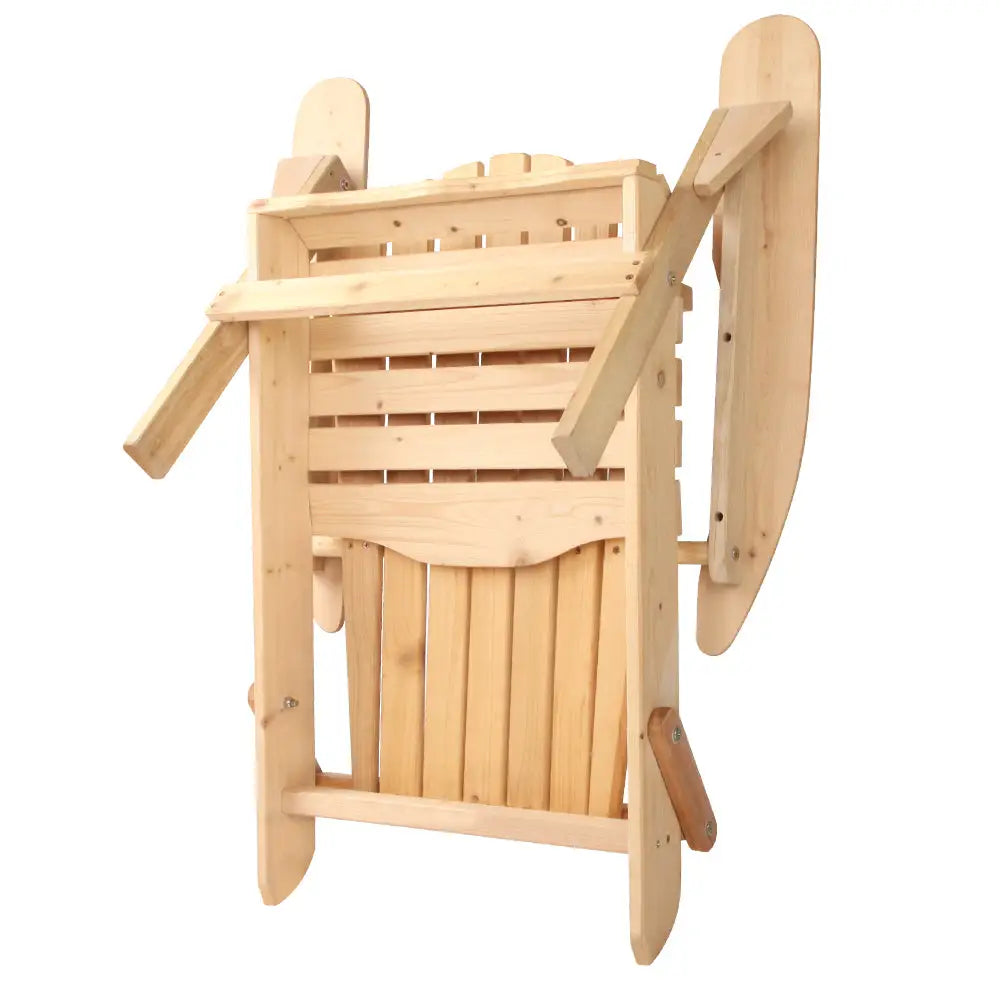 Gardeon Adirondack Outdoor Chairs Wooden Beach Chair Patio Furniture Garden Natural Set of 2 - Furniture > Outdoor >