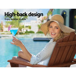 Gardeon Adirondack Outdoor Chairs Wooden Beach Chair Patio Furniture Garden Brown - Furniture > Outdoor > Outdoor Chairs
