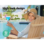 Gardeon Adirondack Outdoor Chairs Wooden Beach Chair Patio Furniture Garden Natural Set of 2 - Furniture > Outdoor >