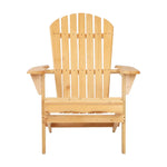Gardeon Adirondack Outdoor Chairs Wooden Beach Chair Patio Furniture Garden Natural - Furniture > Outdoor > Outdoor