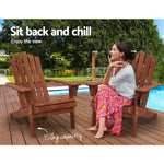 Gardeon Adirondack Outdoor Chairs Wooden Beach Chair Patio Furniture Garden Brown - Furniture > Outdoor > Outdoor Chairs