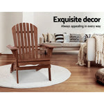 Gardeon Adirondack Outdoor Chairs Wooden Foldable Beach Chair Patio Furniture Brown - Furniture > Outdoor > Outdoor