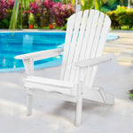 Gardeon Adirondack Outdoor Chairs Wooden Foldable Beach Chair Patio Furniture White - Furniture > Outdoor > Outdoor