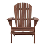 Gardeon Adirondack Outdoor Chairs Wooden Foldable Beach Chair Patio Furniture Brown - Furniture > Outdoor > Outdoor