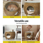 Gardeon Coffee Side Table Wicker Aluminium Desk Pet Bed Storage Outdoor Furniture - Furniture > Outdoor