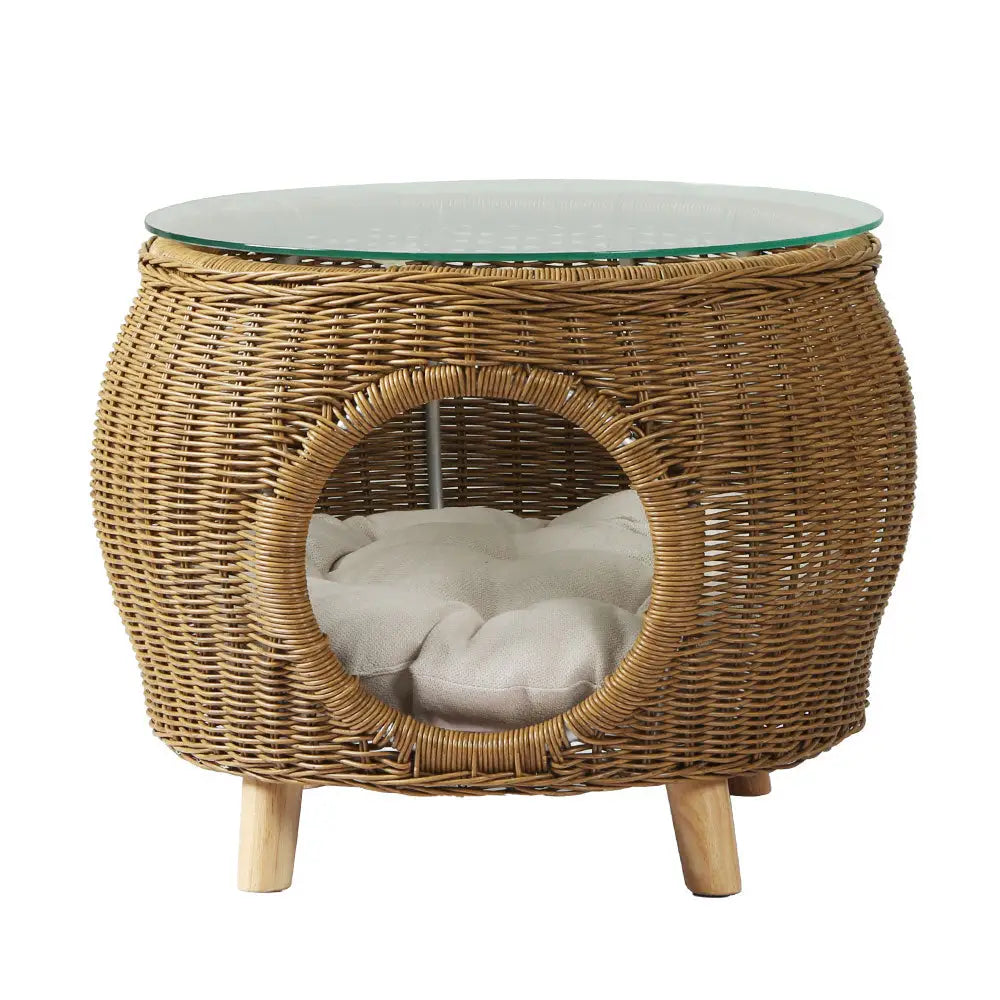 Gardeon Coffee Side Table Wicker Aluminium Desk Pet Bed Storage Outdoor Furniture - Furniture > Outdoor
