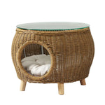 Gardeon Coffee Side Table Wicker Aluminium Desk Pet Bed Storage Outdoor Furniture - Furniture > Outdoor