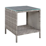 Gardeon Coffee Side Table Wicker Desk Rattan Outdoor Furniture Garden Grey - Furniture > Outdoor > Outdoor Chairs