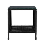 Gardeon Coffee Side Table Wicker Desk Rattan Outdoor Furniture Garden Black - Furniture > Outdoor