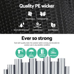 Gardeon Coffee Side Table Wicker Desk Rattan Outdoor Furniture Garden Black - Furniture > Outdoor