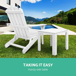 Gardeon Coffee Side Table Wooden Desk Outdoor Furniture Camping Garden White - Furniture > Outdoor > Outdoor Tables