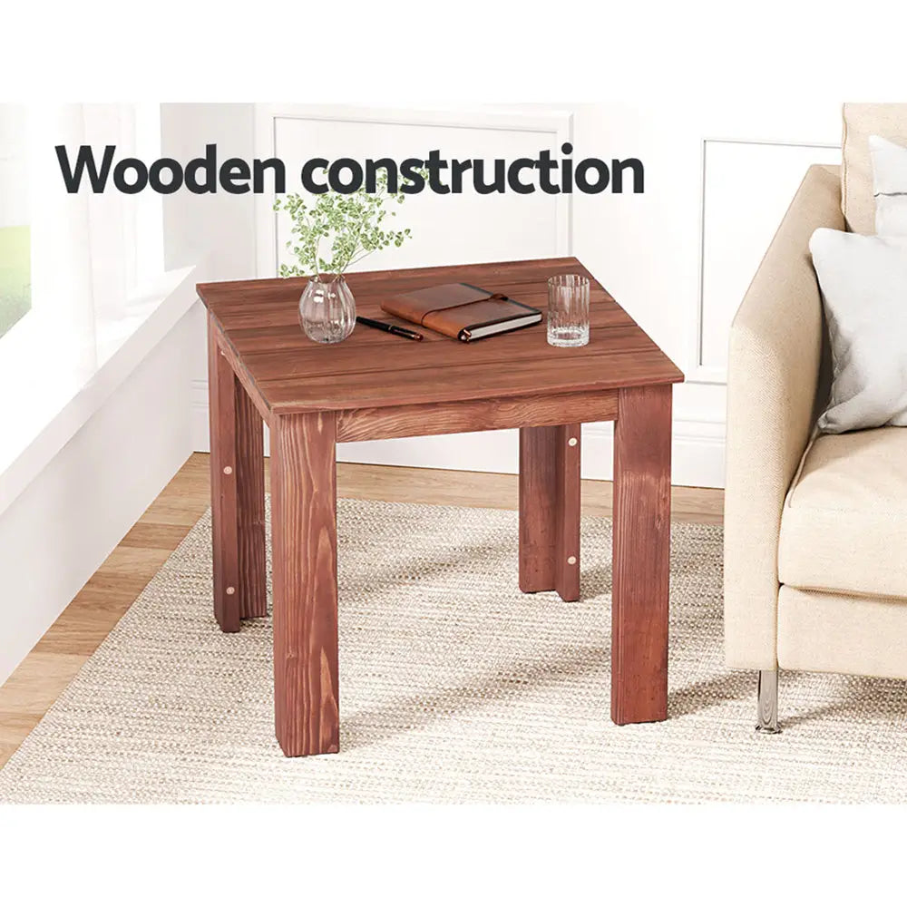 Gardeon Coffee Side Table Wooden Desk Outdoor Furniture Camping Garden Brown - Furniture > Outdoor