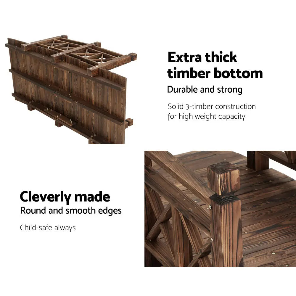 Gardeon Garden Decor Outdoor Ornament Wooden Bridge 150cm - Furniture > Outdoor
