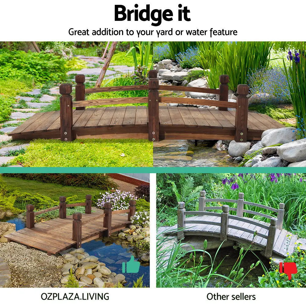 Gardeon Garden Decor Outdoor Ornament Wooden Bridge 160cm - Home & Garden > DIY