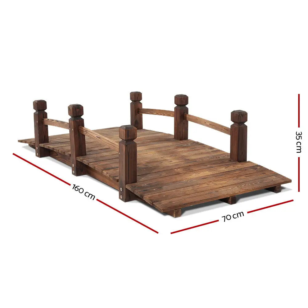 Gardeon Garden Decor Outdoor Ornament Wooden Bridge 160cm - Home & Garden > DIY