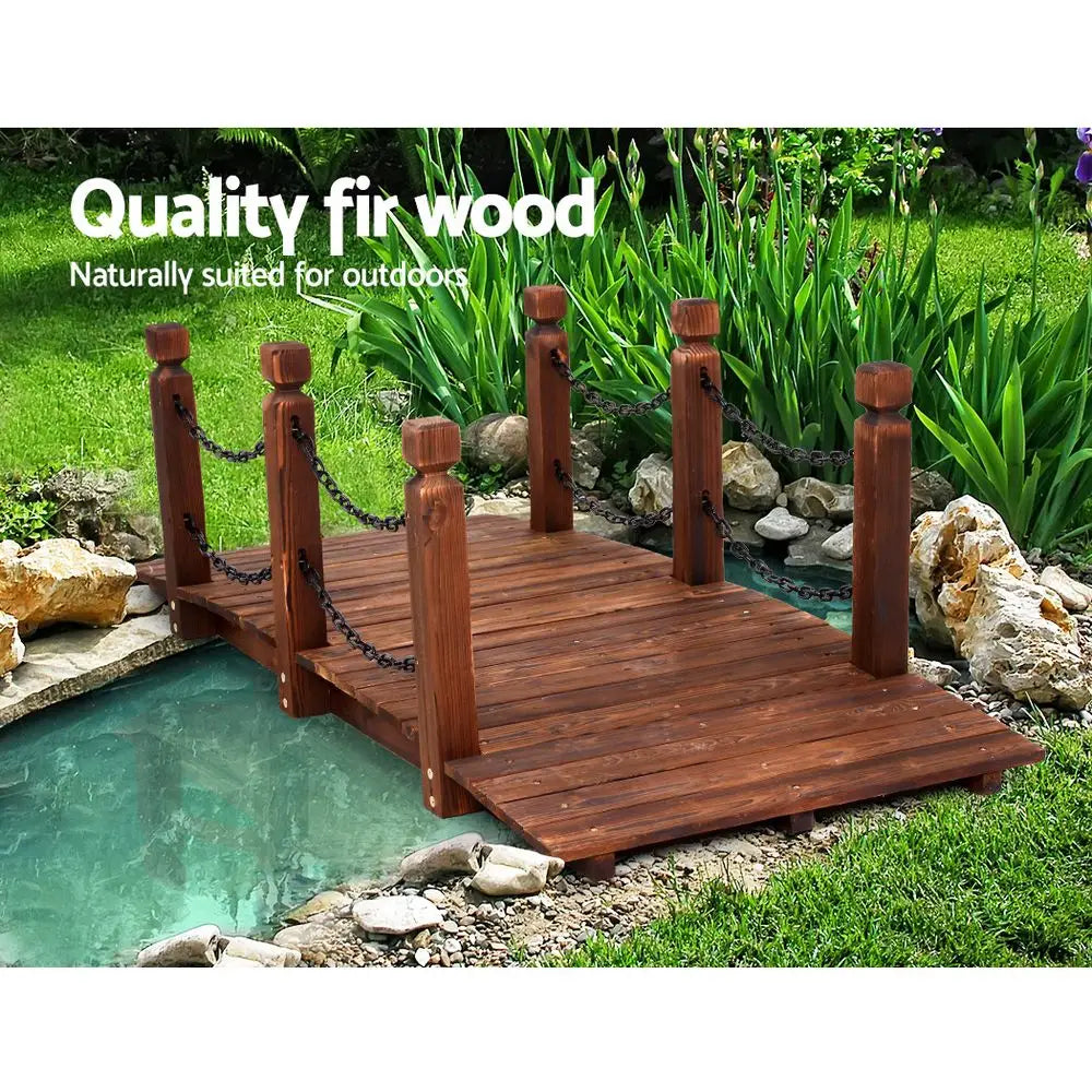 Gardeon Garden Decor Outdoor Ornament Wooden Bridge Chain 160cm - Home & Garden > Decor