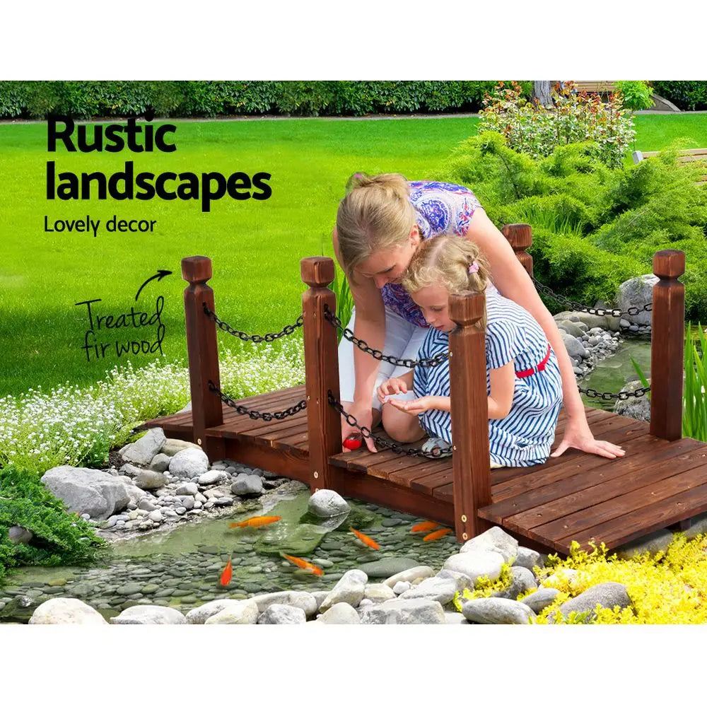 Gardeon Garden Decor Outdoor Ornament Wooden Bridge Chain 160cm - Home & Garden > Decor