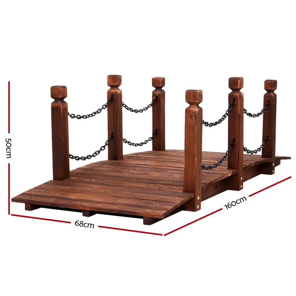 Gardeon Garden Decor Outdoor Ornament Wooden Bridge Chain 160cm - Home & Garden > Decor