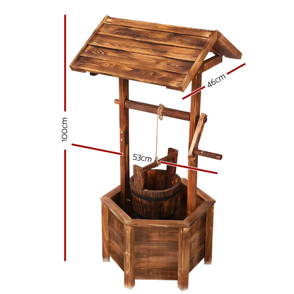 Gardeon Garden Decor Outdoor Ornament Wooden Wishing Well - Home & Garden > DIY